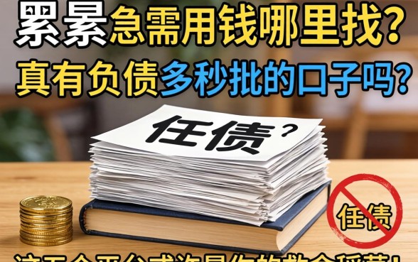 负债累累急需用钱哪里找?真有负债多秒批的口子吗?这五个平台或许是你的救命稻草!
