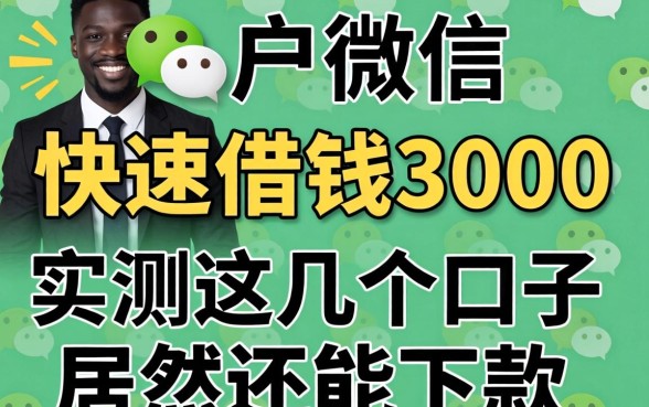黑户微信快速借钱3000，实测这几个口子居然还能下款