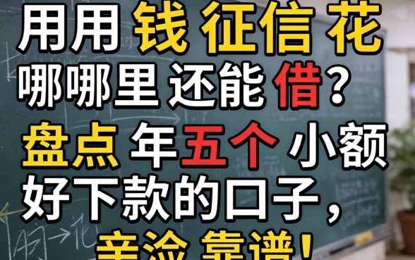 急用钱征信花哪里还能借？盘点2026年五个小额好下款的口子，亲测靠谱！