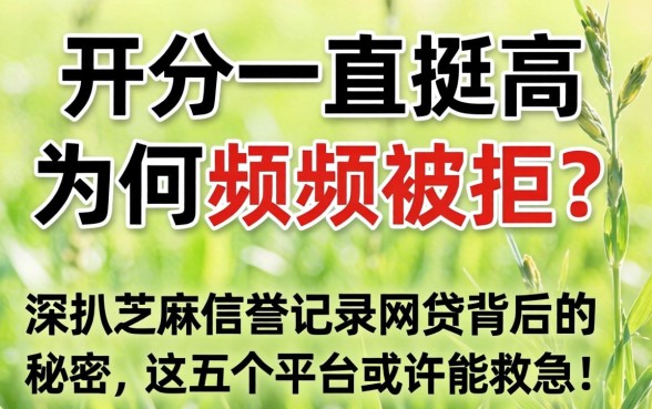 芝麻分一直挺高为何频频被拒？深扒芝麻信誉记录网贷背后的秘密，这五个平台或许能救急！