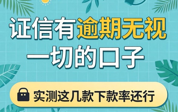 征信有逾期2026无视一切的口子,实测这几款下款率还行