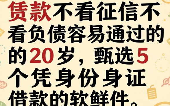 贷款不看征信不看负债容易通过的20岁,甄选5个凭身份证借款的软件