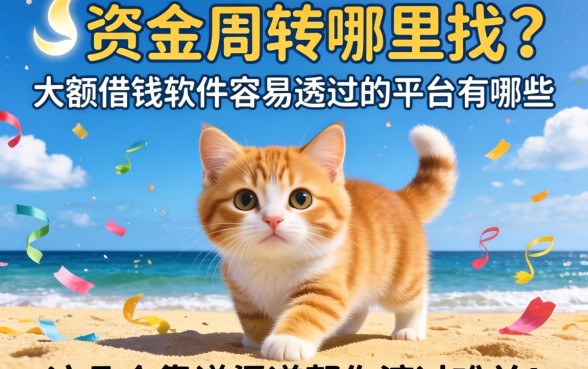 急需资金周转哪里找？大额借钱软件容易通过的平台有哪些？这几个靠谱渠道帮你渡过难关！