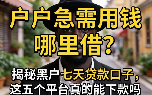 黑户急需用钱哪里借？揭秘黑户七天贷款口子，这五个平台真的能下款吗？