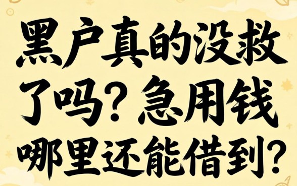 黑户真的没救了吗？急用钱哪里还能借到？