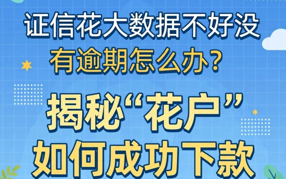 征信花大数据不好没有逾期怎么办？揭秘“花户”如何成功下款的实用攻略