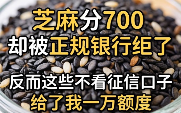 我芝麻分700却被正规银行拒了，反而这些不看征信的口子给了我一万额度