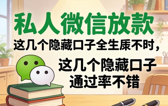 揭秘私人微信放款，这几个隐藏口子通过率不错
