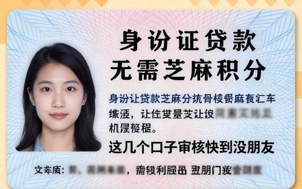身份证贷款无需芝麻积分,这几个口子审核快到没朋友