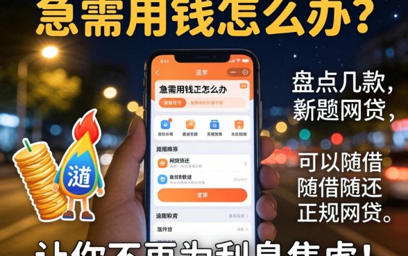 深夜急需用钱怎么办?盘点几款可以随借随还的正规网贷软件,让你不再为利息焦虑!