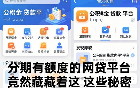 我查了十几款公积金贷款平台app，发现分期有额度的网贷平台竟然藏着这些秘密