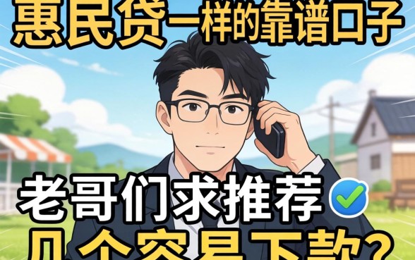 手头紧想找个像惠民贷一样的靠谱口子，老哥们求推荐几个容易下款的！