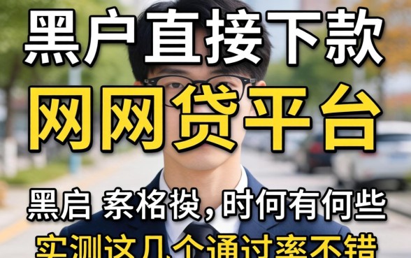 黑户直接下款的网贷平台有哪些？实测这几个通过率不错