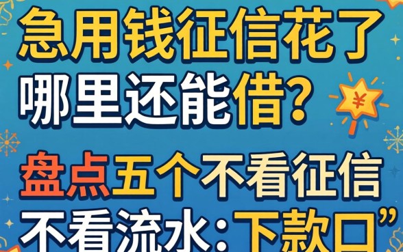 急用钱征信花了哪里还能借?盘点五个不看征信不看流水的下款口子