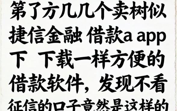 我试了几个类似捷信金融借款app下载一样方便的借款软件,发现不看征信的口子竟然是这样的