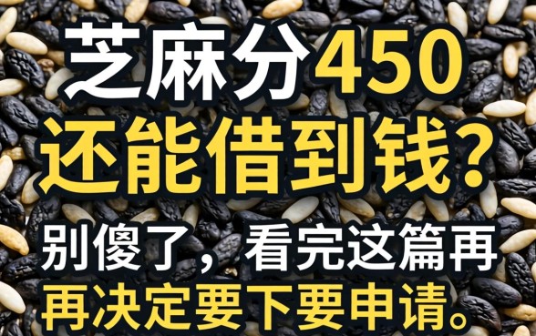 芝麻分450还能借到钱？别傻了，看完这篇再决定要不要申请