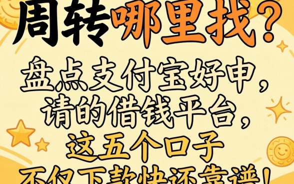 急需周转哪里找?盘点2026支付宝好申请的借钱平台,这五个口子不仅下款快还靠谱!
