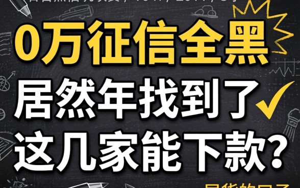 我负债八万征信全黑，居然在2026年找到了这几家能下款的口子