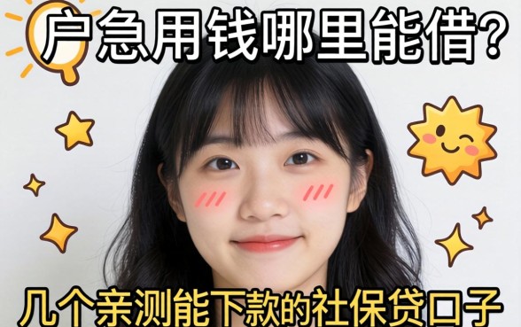 黑户急用钱哪里能借？分享几个亲测能下款的社保贷口子