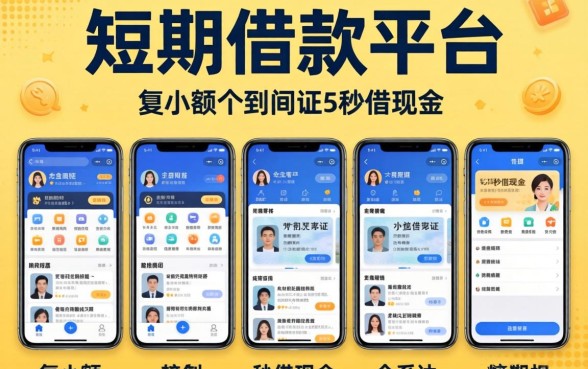 小额短期借款平台，条列5个手机身份证秒借现金的app