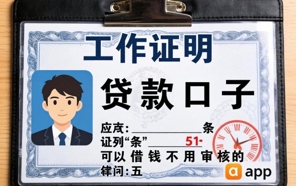 要工作证明的贷款口子，条列五个可以借钱不用审核的app