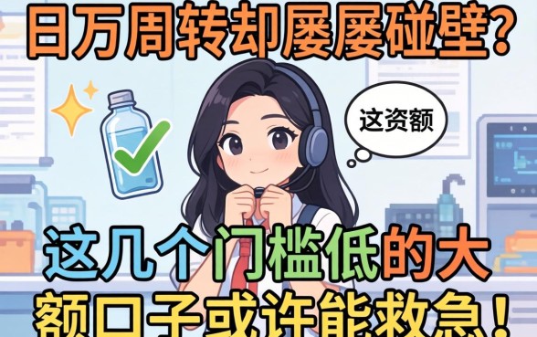 急需五万周转却屡屡碰壁？这几个门槛低的大额口子或许能救急！