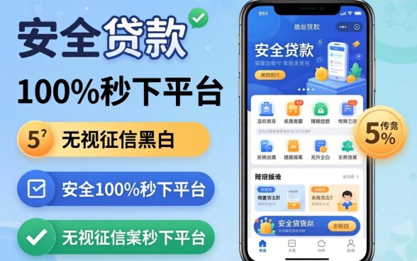 安全贷款的软件有哪些，枚举5个无视征信黑白100%秒下平台