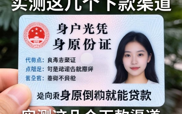 黑户光凭身份证原件就能贷款吗？实测这几个下款渠道
