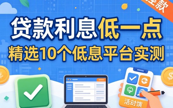 用什么贷款利息低一点呢？精选10个低息平台实测
