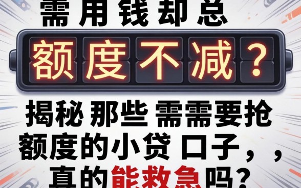 急需用钱却总显示额度不足？揭秘那些需要抢额度的小贷口子，真的能救急吗？