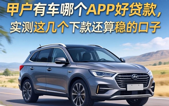 黑户有车哪个APP好贷款？实测这几个下款还算稳的口子