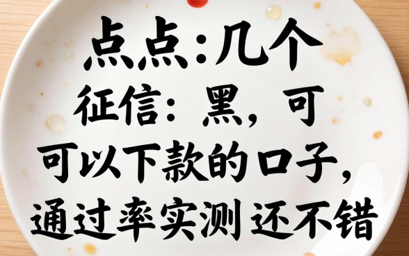 盘点几个征信黑可以下款的口子,通过率实测还不错