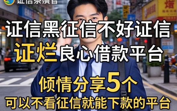 征信黑征信不好征信烂良心借款平台，倾情分享5个可以不看征信就能下款的平台
