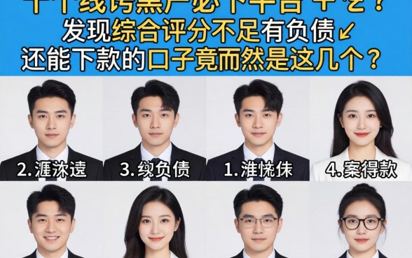 我试了十个所谓黑户必下平台,发现综合评分不足有负债还能下款的口子竟然是这几个