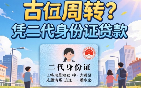 急需周转？分享几个凭二代身份证贷款的渠道