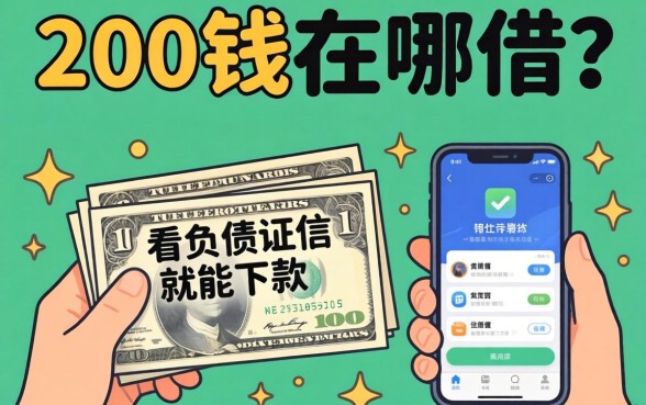 急需200块钱在哪借？分享几个不看负债和征信的平台，有手机就能下款