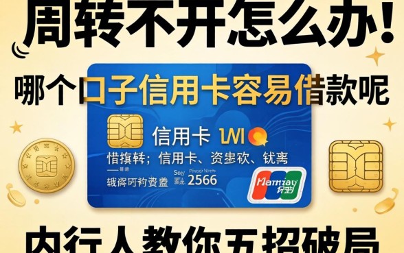 资金周转不开怎么办？哪个口子信用卡容易借款呢？内行人教你五招破局