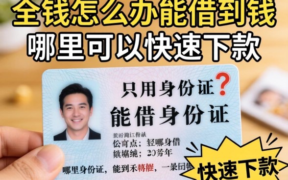 急需用钱怎么办？只用身份证能借到钱吗？哪里可以快速下款？