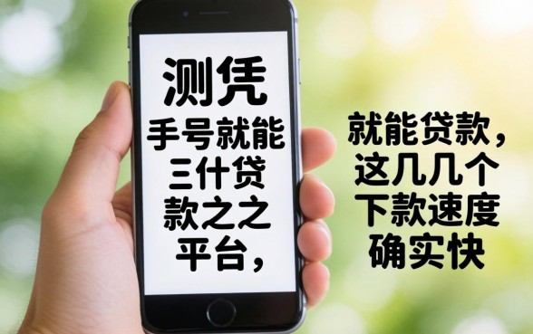 实测凭手机号就能贷款的平台，这几个下款速度确实快