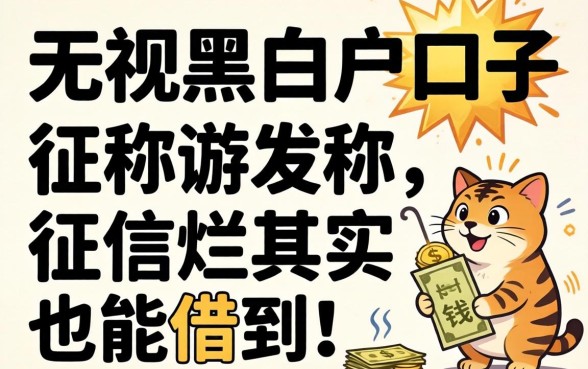 我试了那些号称无视黑白户的口子，发现征信烂其实也能借到钱