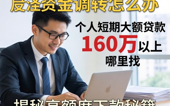 急需资金周转怎么办?个人短期大额贷款160万以上哪里找?揭秘高额度下款秘籍