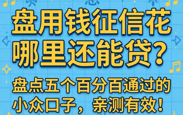急用钱征信花哪里还能贷？盘点五个百分百通过的小众口子，亲测有效！