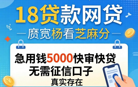 我试了满18贷款网贷不看芝麻分，急用钱5000快审快贷无需征信口子真的存在吗