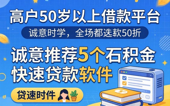 黑户50岁以上借款平台，诚意推荐5个公积金快速贷款软件