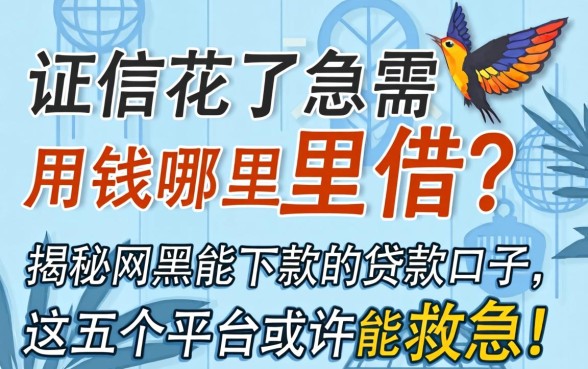 征信花了急需用钱哪里借?揭秘网黑能下款的贷款口子,这五个平台或许能救急!