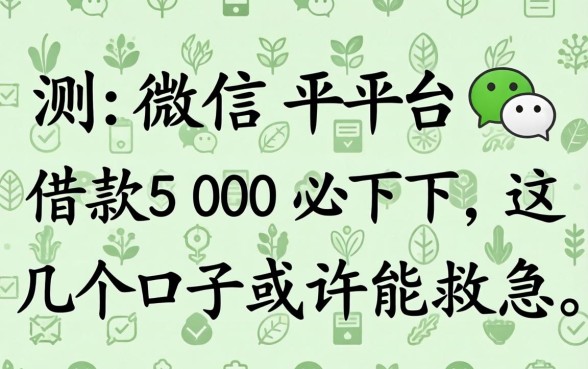 实测微信平台借款500必下,这几个口子或许能救急