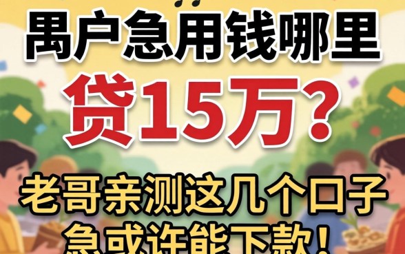 黑户急用钱哪里能贷15万？老哥亲测这几个口子或许能下款！