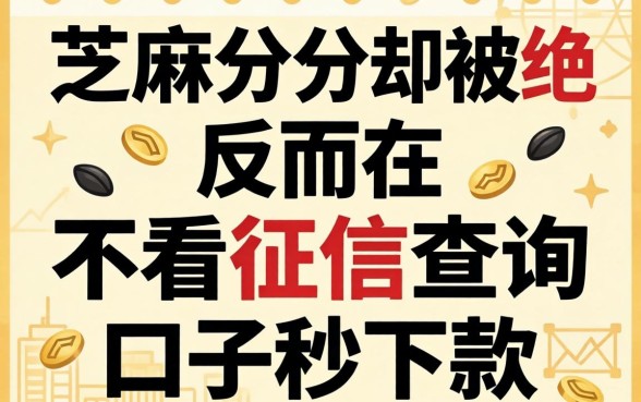 我芝麻分2026分却被拒，反而在不看征信查询的口子秒下款
