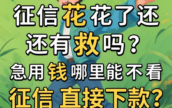 征信花了还有救吗?急用钱哪里能不看征信直接下款?