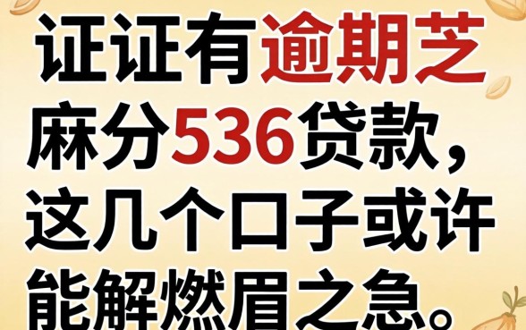 征信有逾期芝麻分536贷款，这几个口子或许能解燃眉之急